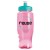 27 Oz Poly-Pure Transparent Sports Bottle - Transparent Pink with teal top